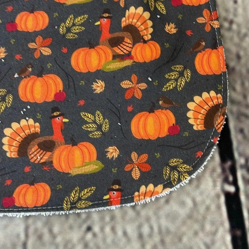 Designer handcrafted Thanksgiving turkey bib